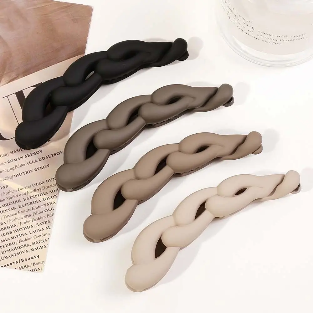 

Frosted Plastic Banana Clip Retro Cross Korean Style Matte Hair Clip Crab 10.5cm Barrettes Hair Twist Hair Pin Party