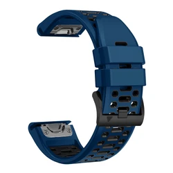 Sport Breathable Silicone Strap - QuickFit 22mm/26mm Watchband - QuickFit 26mm (DarkBlue Black)