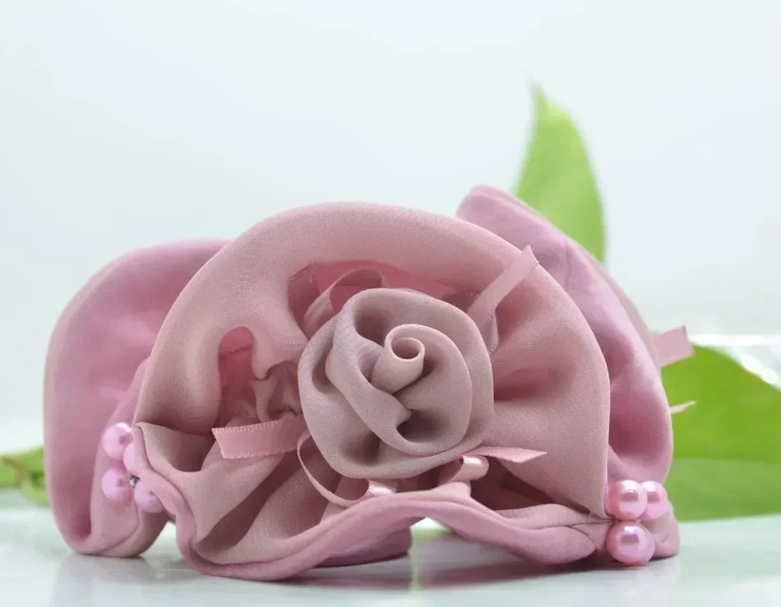 Elegant Pearl Flower Hair Scrunchie - Stylish Korean Hair Accessory