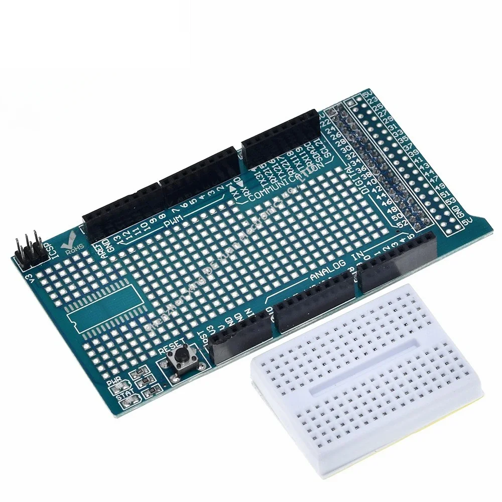 Mega 2560 R3 Proto Prototype Shield V3.0 Scheda Di Sviluppo Espansione + Mini Pcb Breadboard 170 Punti Di Fissaggio Per Arduino Fai Da Te