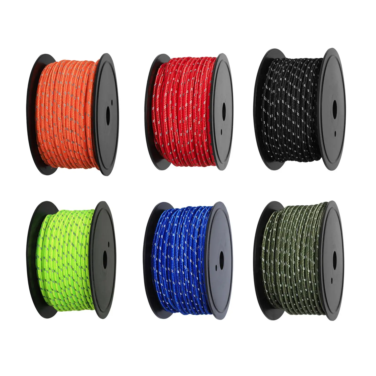 30M 6mm Reflective Tent Rope Guylines for Outdoor Travel Canopy Guy Line