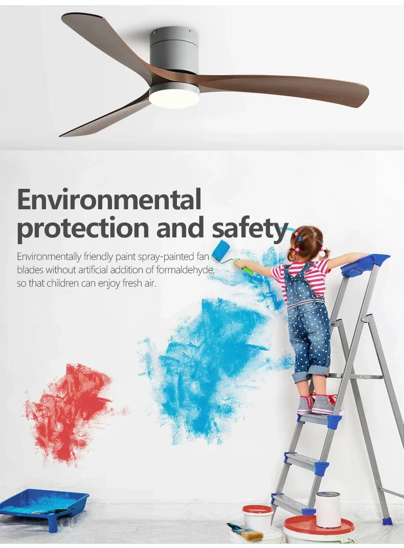 Description Picture 4 of item38/46/56Inch Low Floor Ceiling Fan Light Modern ABS Blade DC Remote Control Led Fan Lights Restaurant The bedroom 110V 220V