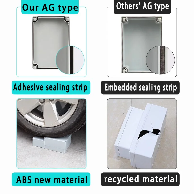Plastic ABS Junction Box Screw Cable Custom Waterproof Junction Box Ip67 Outdoor Electrical Enclosure Electrical Distribution Box Electronic Enclosure Case