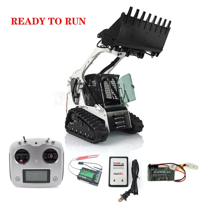 US Stock LESU 1/14 Aoue LT5 Tracked Skid-Steer CNC Metal Hydraulic RC Loader RTR Model Remoted Truck Christmas Gifts THZH1208 2