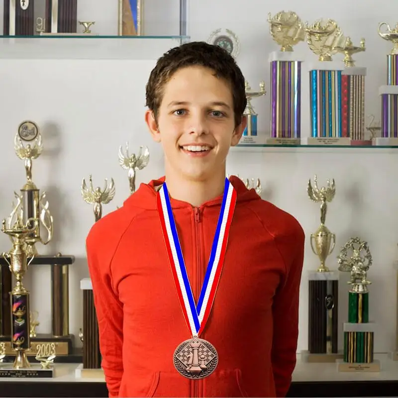 Kids Medals Embossed Winner Award Medals Chess Award Trophy Prize Gift Honor Roll Awards With Lanyard