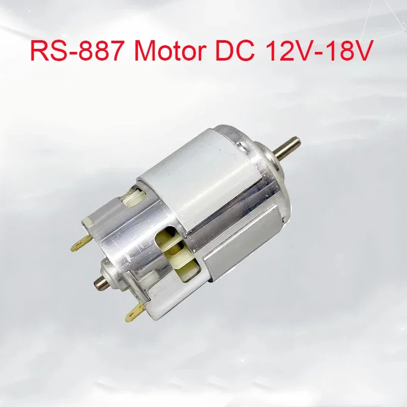 소형 RS-887 고속 고출력 DC 모터 12V-18V 19700RPM 이중 볼 베어링 전기 드릴 (정원 도구용)