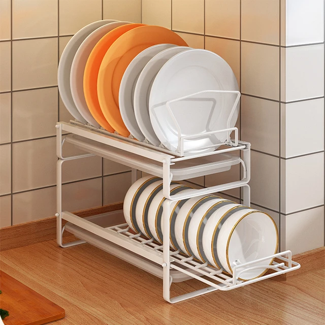 Kitchen Shelf Organizer Space Plastic Drain Bowl Rack Drawer Storage Dish  Plate Drying Rack Removable Cabinet Dish Drying Rack - AliExpress