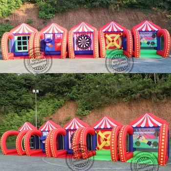 I più nuovi giochi gonfiabili di carnevale 5 in 1 Gioco di freccette da calcio Knock Down Ring Ross per bambini e adulti