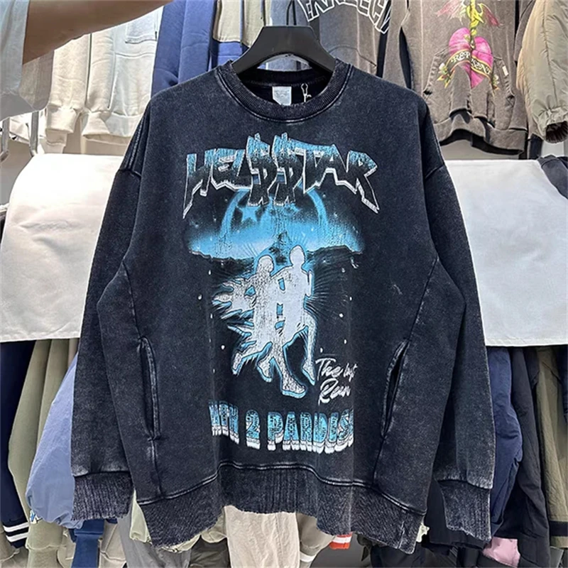 

HELLSTAR's New Trendy Graffiti Hip-Hop Style Men's And Women's 1:1 Loose Hooded Plush Sweater