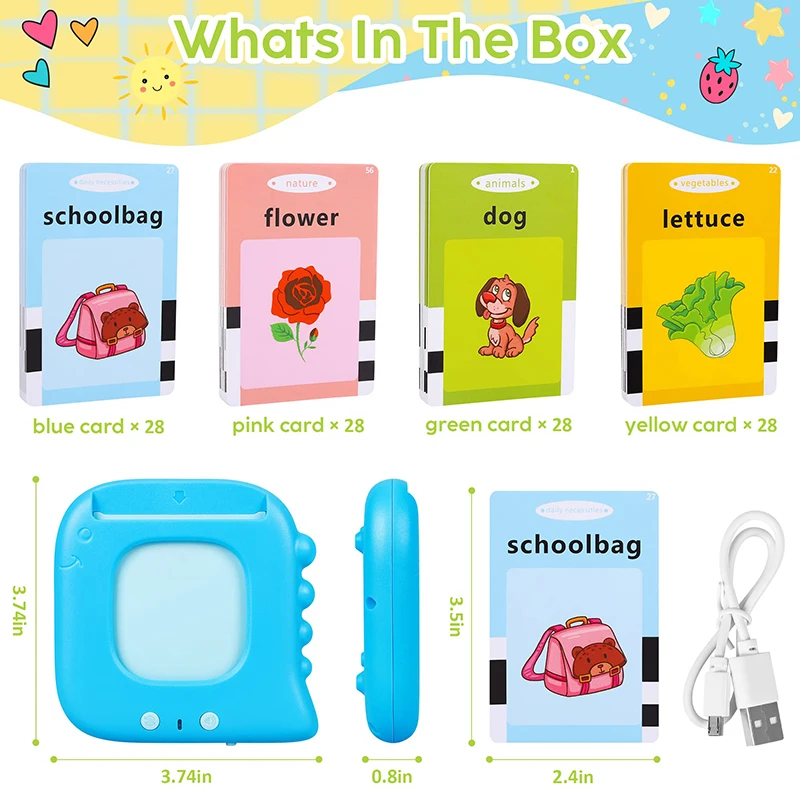 Talking Flash Cards Kids Toddler Flash Cards with 224 Sight Words Autism Speech Therapy Learning Educational Sensory Toys Gifts 6