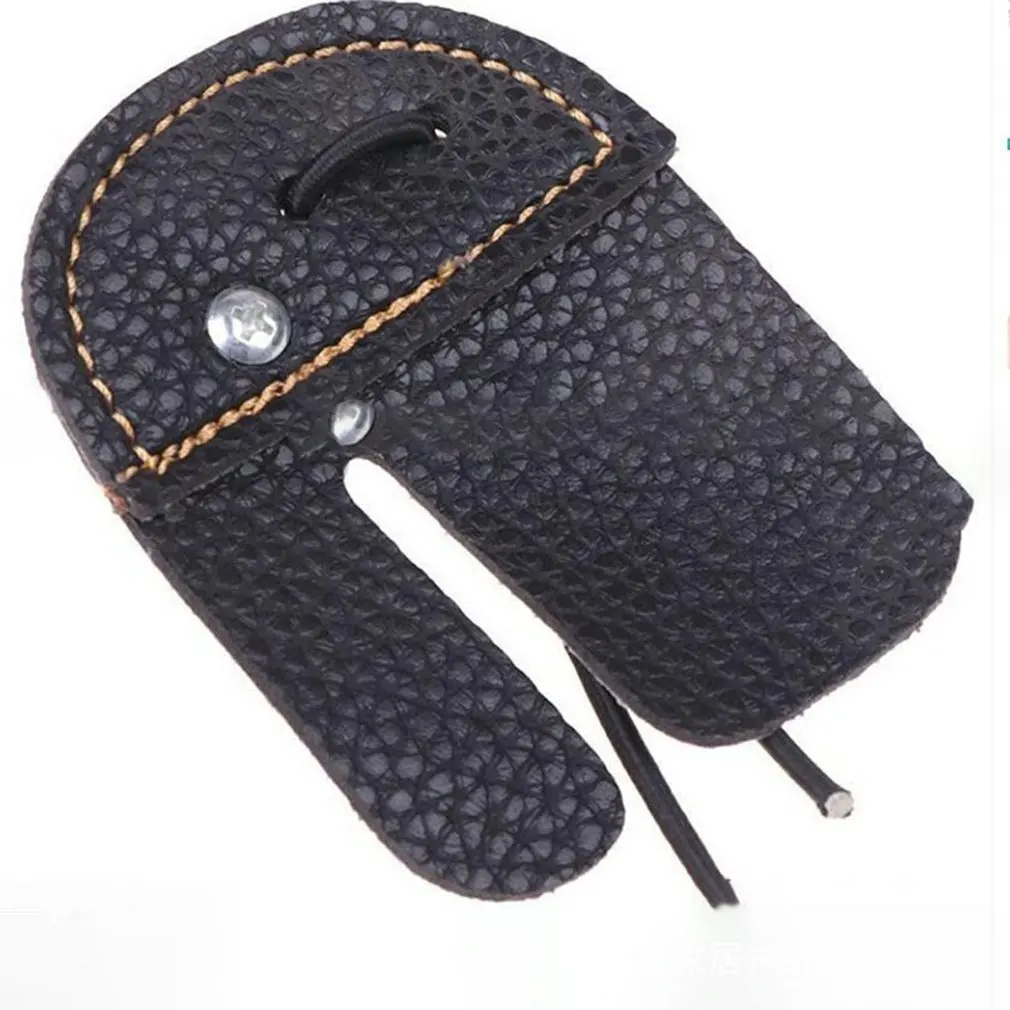 Hunting Archery Leather Finger Guard Archery Protection Pad Glove For