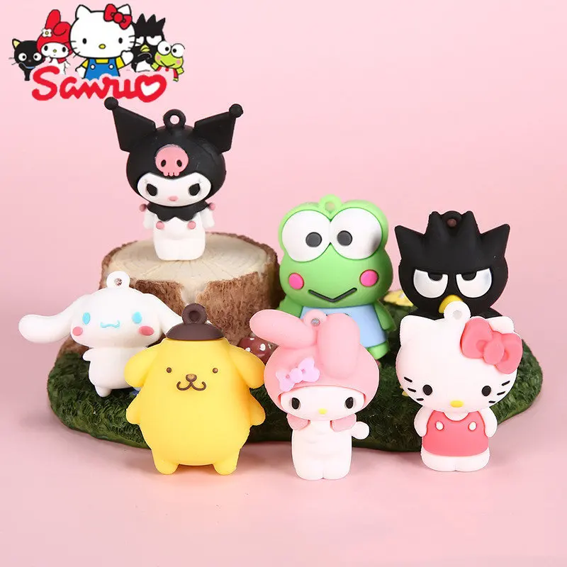 

New Cartoon MINISO Melody Kuromi Hello Kitty Cinnamoroll Keychain Cool Penguin Cute Cartoon Bag Hanging Gift Key Buckle Pendant