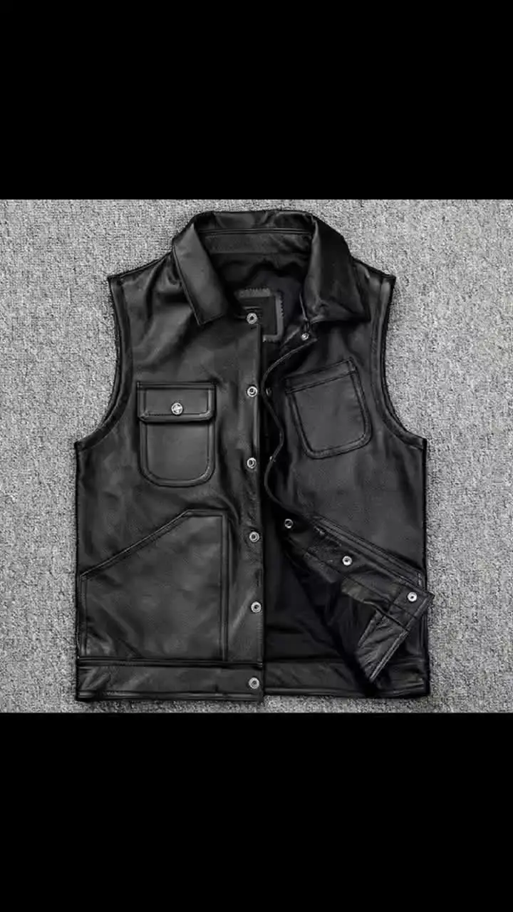 Мужской кожаный жилет Weskit Muti Pocket