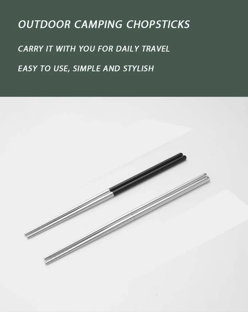 Description Picture 2 of itemTARKA 1Pair Camping Chopsticks Detachable Chopsticks Cook Noodles Camping Supplies Reusable Hiking Picnic Chopstick