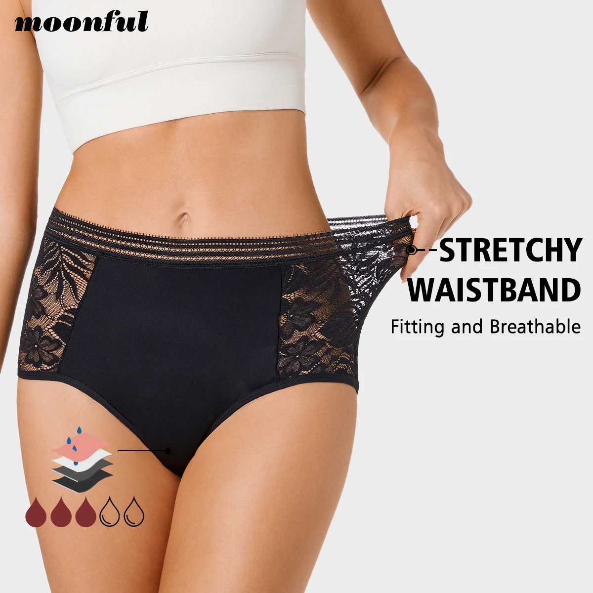MenstrualPantiesWomanHighWaistMenstrualCycleAbsorbentUnderwearLeakProofMenstrual