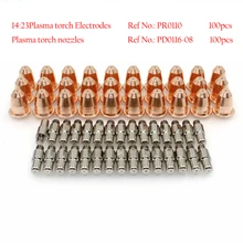 

200 Pcs S25 S45 Electrode PR0110 + Nozzle Tip PD0116-08 Plasma Cutting Machine Torch Kit For WS OEMed Trafimet S25 S45 Torch