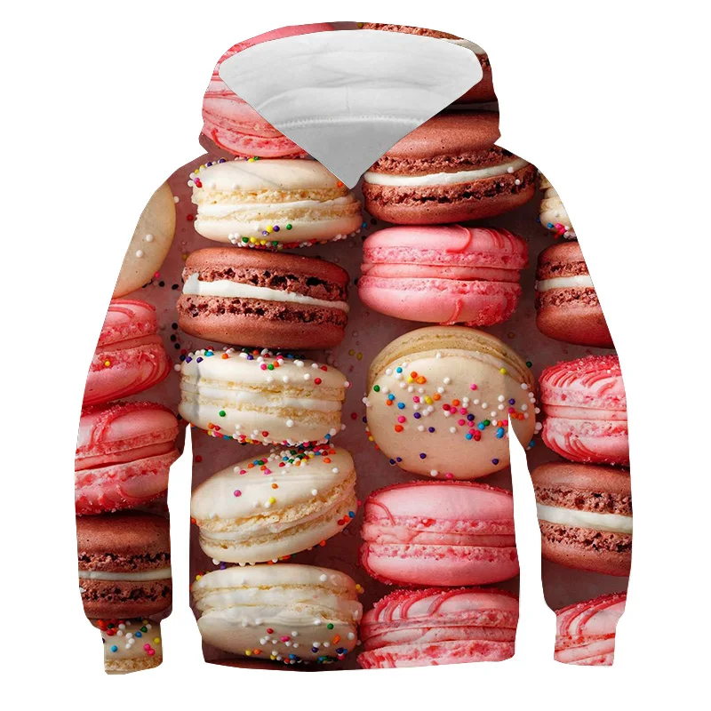 thumbnail image 1 of Sudadera con capucha con estampado de caramelos de colores, divertida sudadera con patatas fritas, jersey de macarrones para niños, camisetas de otoño, chándal informal, ropa para niños, 1 of 5