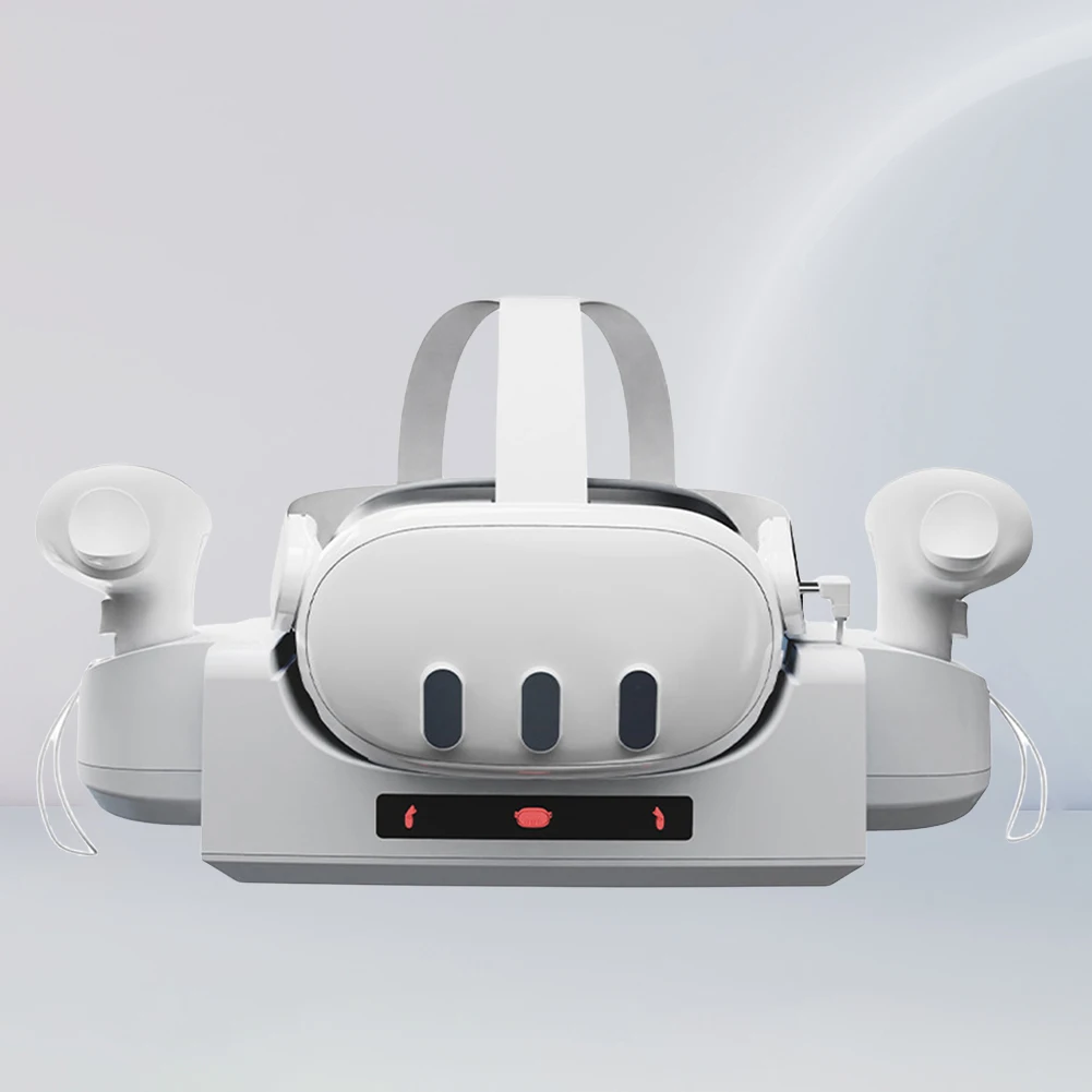 Charging Stand Charge Controllers Headset Simultaneously Charging Station Anti-Slip With Indicator Light for Meta/Oculus Quest 3