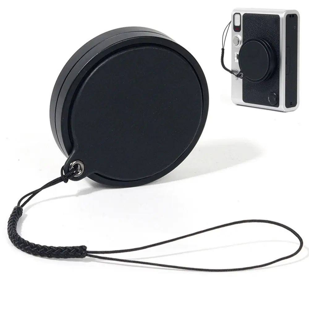 Camera lens cap camera protection cap camera lens cover camera cover Genuine Leather Lens Cover Sticker Self Adhesive Anti Drop Lens Cap Stable Black for Fujifilm Instax mini EVO
