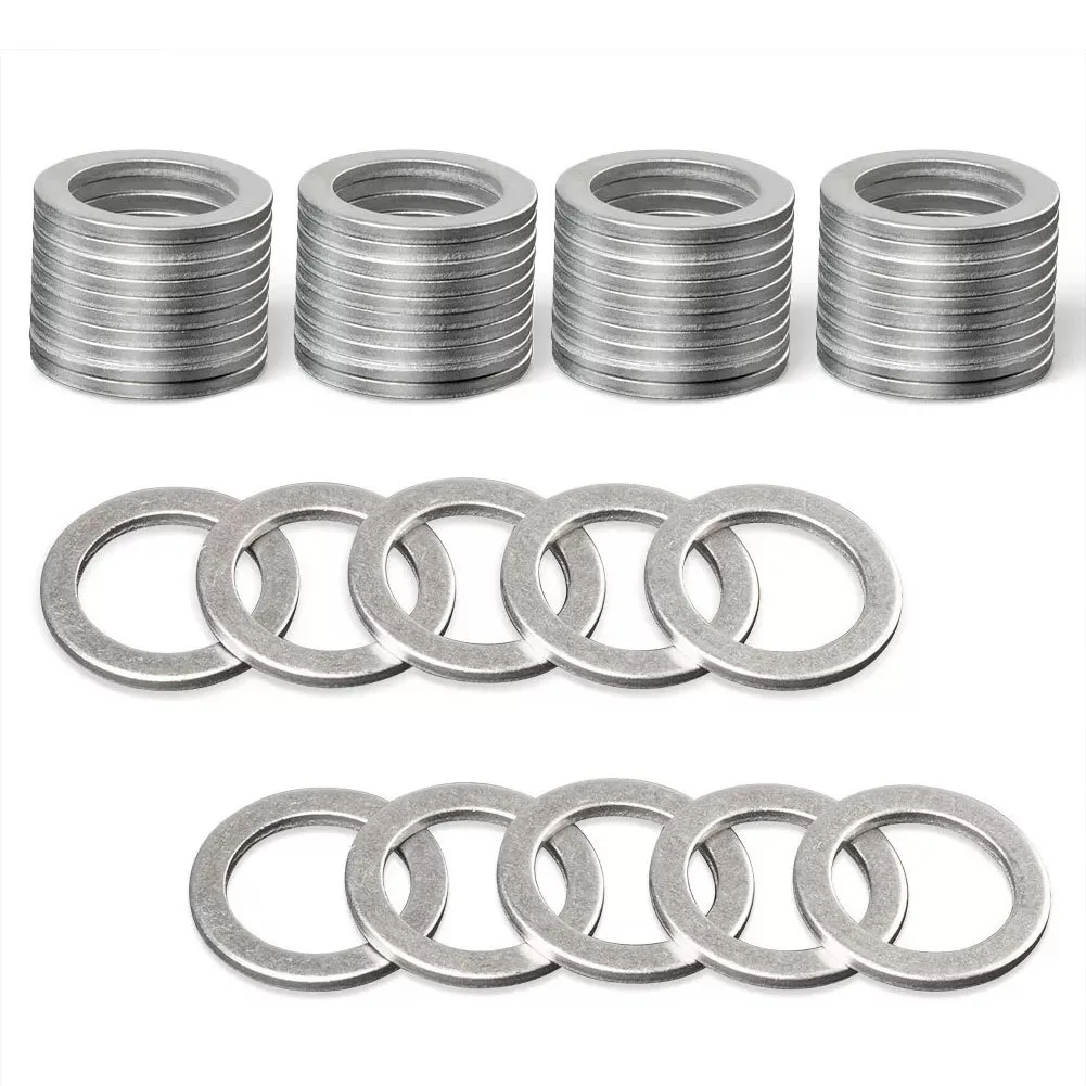 oil drain plug gasket oil drain plug seal washer o ring gasket sealing washers 100Pcs Washer Seal M 14 Aluminum Oil Drain Gasket Sealing O Ring Assortment For MAZDA MERCEDES BENZ SUZUKI