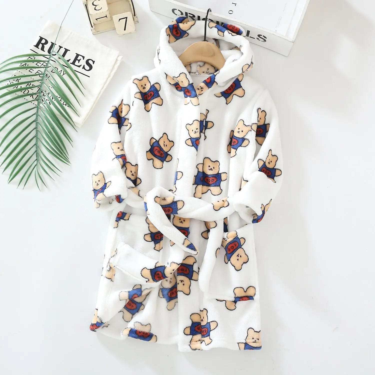 Kids Bathrobe Baby Girls Winter Flannel Robes