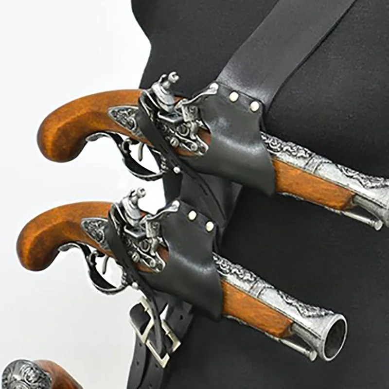 Medieval Pirate Flintlock Holster Triple Threat Pistol Baldric