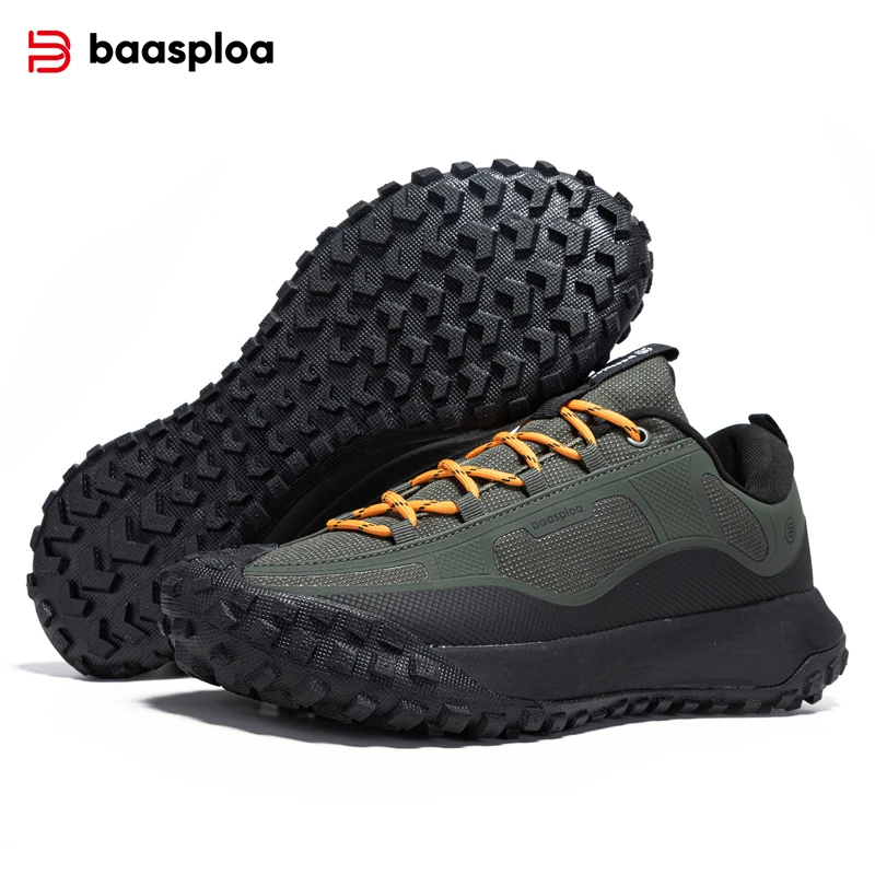 Baasploa Men Hiking Shoes Anti Splash Water Outdoor Sneakers For Men Comfort Casual Sneakers Male Non-Slip Wear Resistant hiking shoes