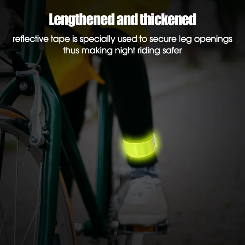 1/2PCS Bicycle Reflective Safe Leg Pants Clip Strap Beam Band Bottom Belt Running Fishing Cycling Reflective Strips Accessories bike accessories