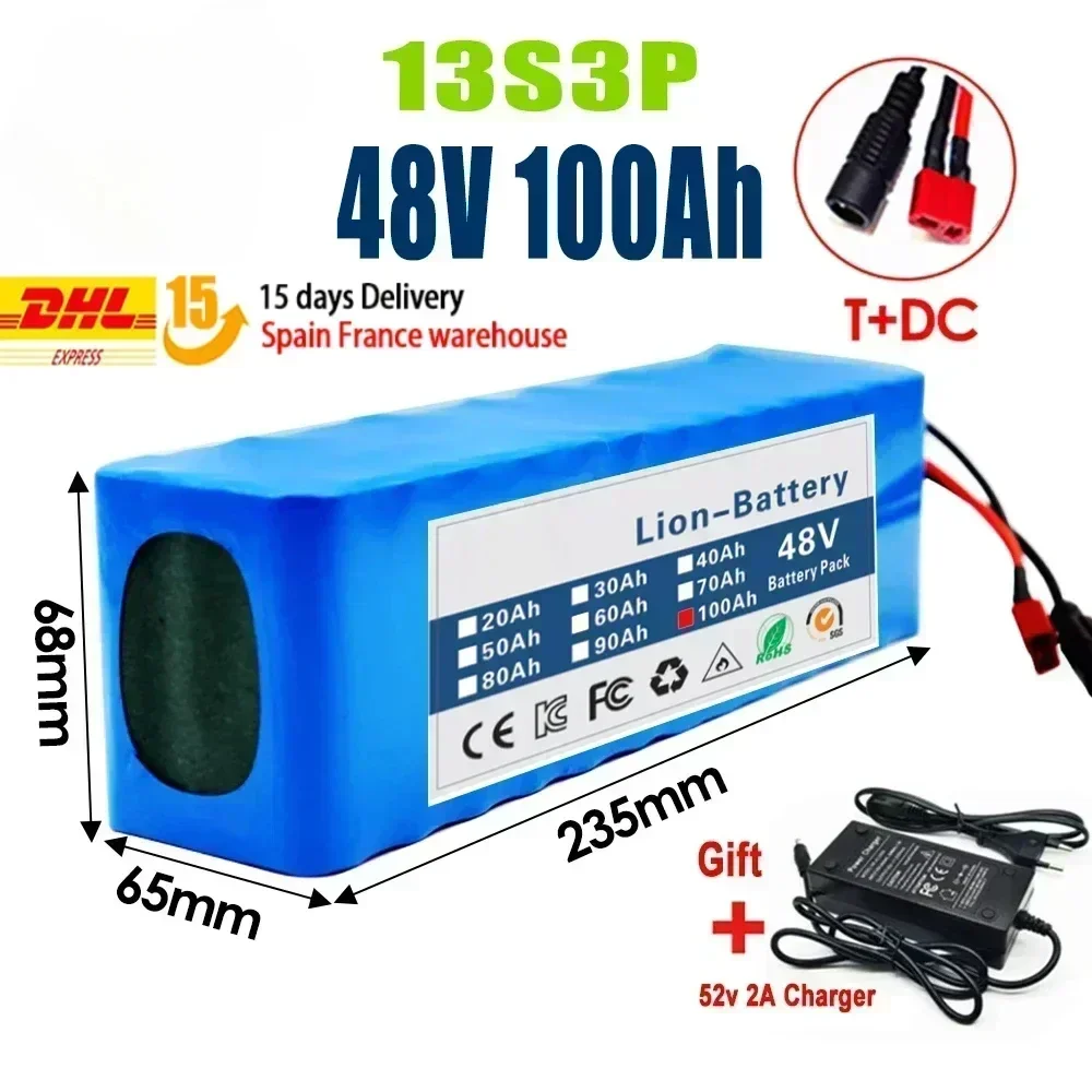 Der neue 48V 100AH 20000W 13S3P DC/T 100AH 18650 Lithium-Ionen-Akku ist mit einem 54,6V-Ladegerät ausgestattet. – Detail 2