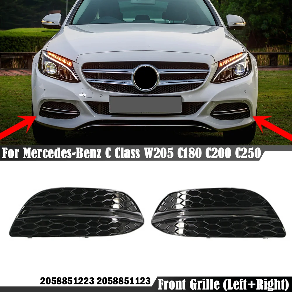 

Car Front Bumper Fog Light Lamp Grille Cover Replacement For Mercedes-Benz C Class W205 C180 C200 C250 2058851223 2058851123