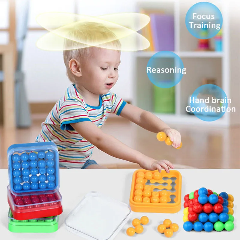 Mini blocs en plastique pour enfants, boîte de puzzle, jeu de casse-tête,  jouet intelligent 3D, Montessori dos, cadeau de fête pour les enfants -  AliExpress