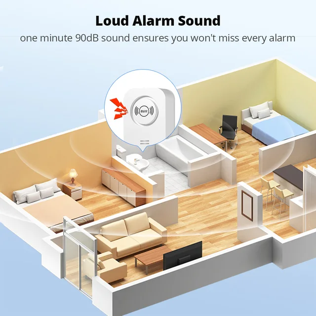 KERUI Wireless Water Sensor 90db Alarm Water Leak Detector Leak Alert Monitoring of Leaks Sensitive Leak and Drip Alarm For Home 3