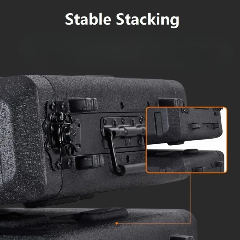 PE Plastic Professional Tool Box Organizer Portable Shockproof for Stage Equipment Audio Amplifier