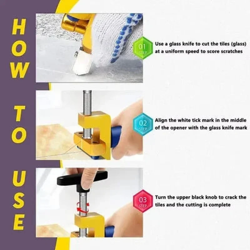 Glass Cutter Tile Glass Cutter Tile Cutting Tool Professional 2-in-1 Ceramic & Glass Tile Cutter Multifunctional Ceramic Glass Tile Cutting Tool Cutter Cutting Set