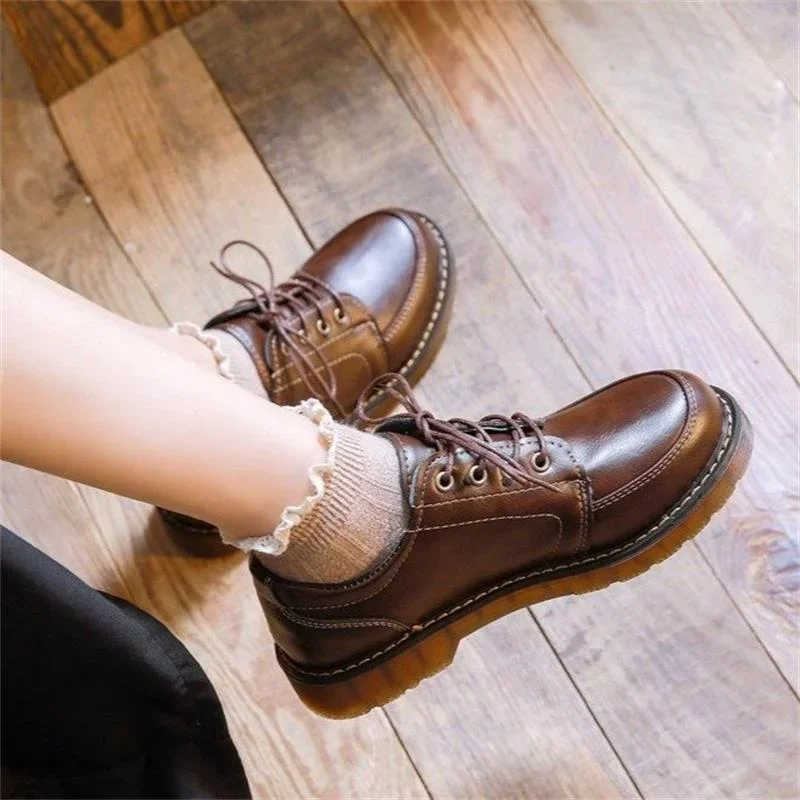 35-40 Women Oxfords Women's Shoes Ladies Leather Female