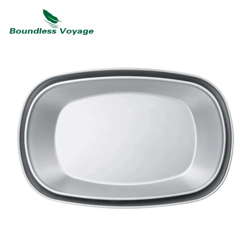 Boundless Voyage Ultralight Titanium Dinner Plate with Carry Bag