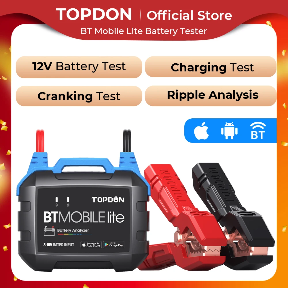TOPDON BT200 12/24V Auto Batterietester KFZ Battery Tester AKKU