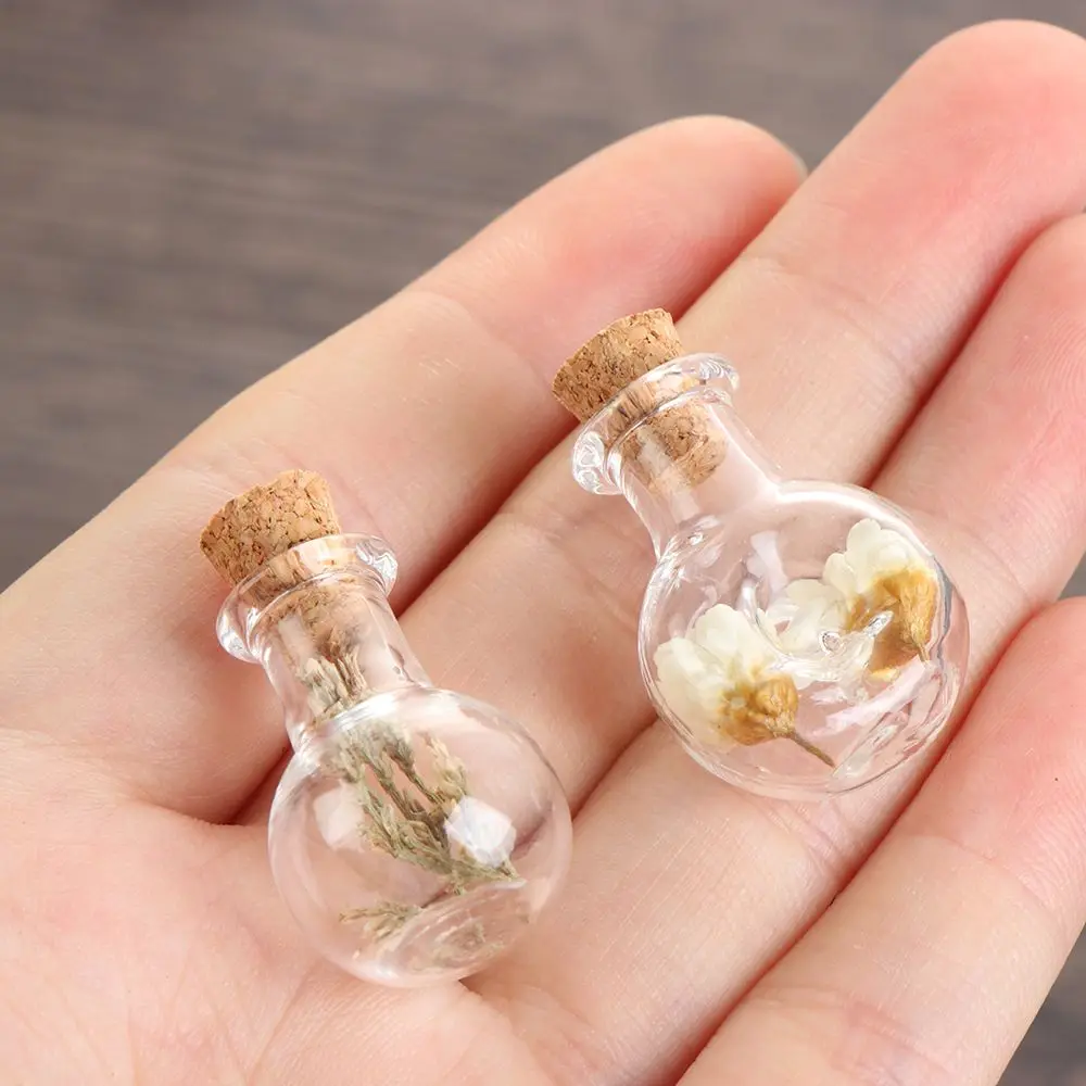 5pcs Mini Glass Cork Bottles Empty Sample Jars Wishing Bottle Wedding Home Decoration DIY Pendants Cork Stopper Storage Vial 4