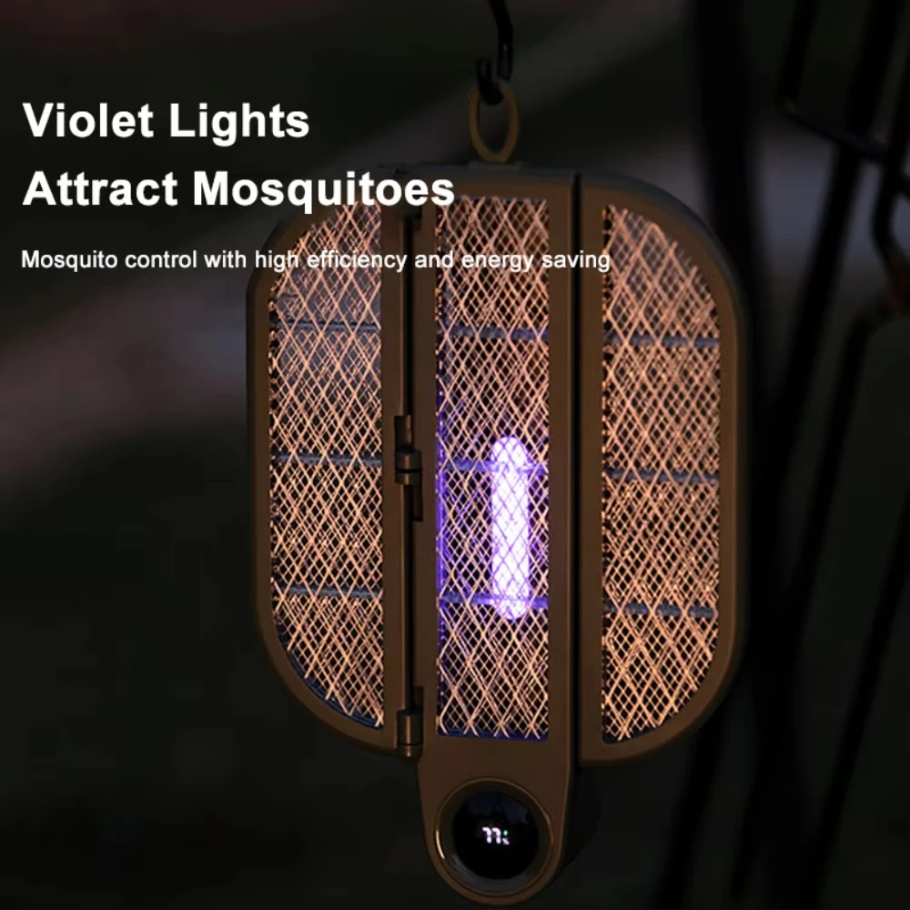 Portable Electric Mosquito Killer Fly Swatter Trap Rechargeable Mosquito Racket Insect Killer with UV Light Foldable Bug Zapper