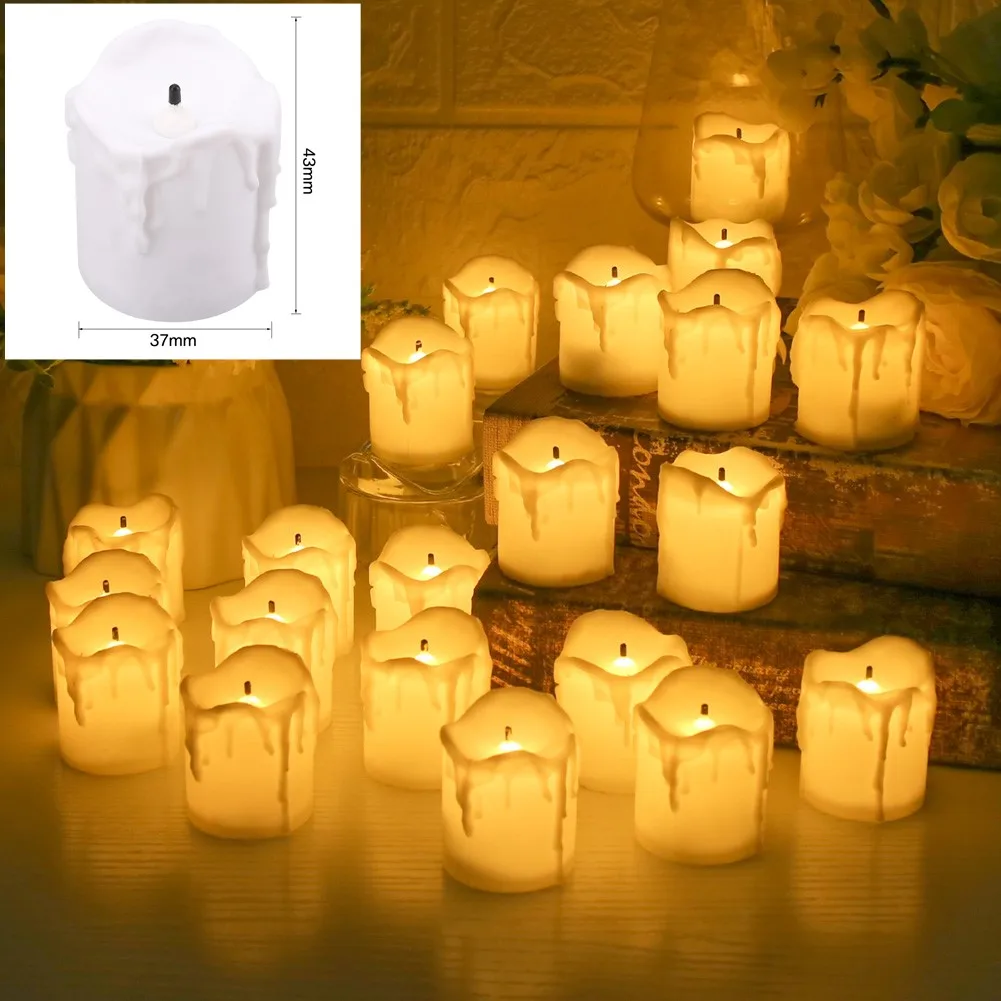 Aamdkcyu - Velas LED Sin Llama (paquete De 24 Unidades), Regulables,  Funciona Con Pilas Con Control Remoto, image size:1001x1001