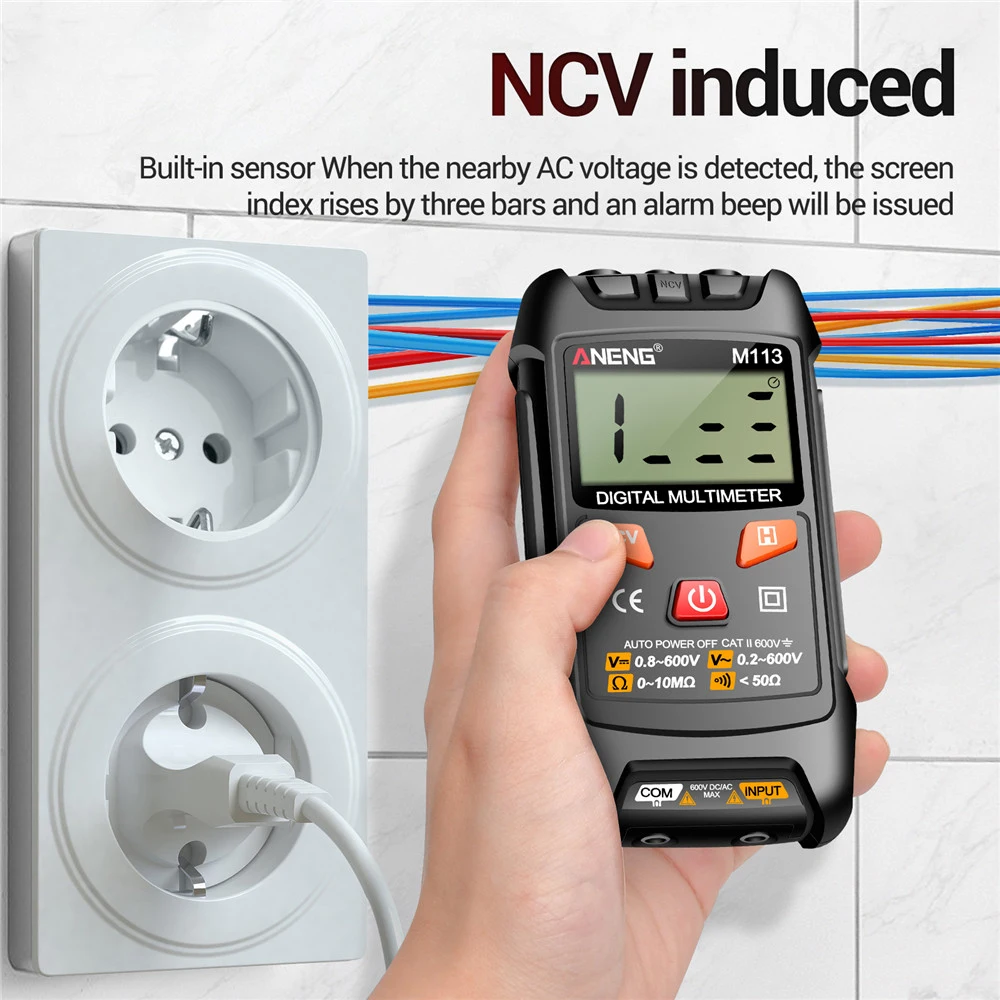 ANENG M113 Mini Digital Multimeter AC/DC Voltage Meter 1999 Counts Multimetro Ohm NCV Electricity Tools Measuring Instruments
