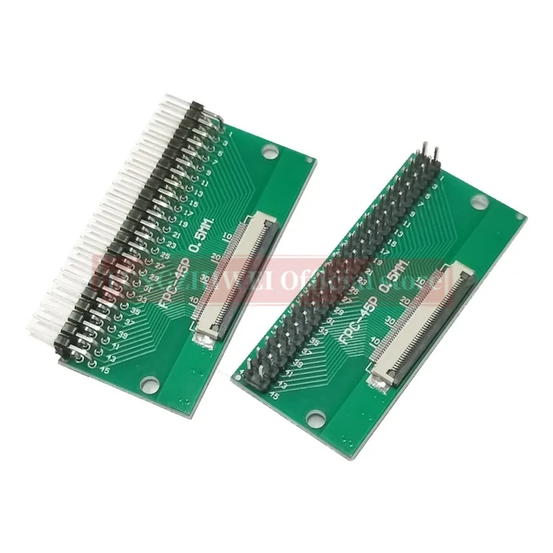 2PCS FFC/FPC adapter board 0.5MM-45P to 2.54MM welded 0.5MM-45P flip-top connector Welded straight and bent pin headers