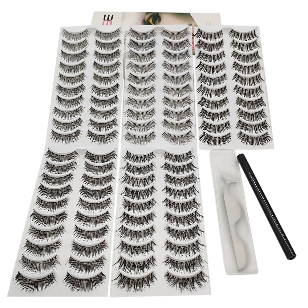

50 Pairs 3D False Eyelashes Fake Lashes Makeup Kit Lashes Extension Eyelashes Natural Thick Fake Lashes 5 Different Styles