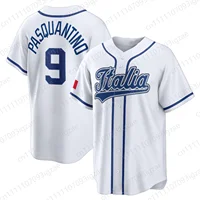 Maillot de baseball respirant blanc et bleu pour fans de baseball, collection Printemps-Été 2026, style classique, uniforme de sport actif, inspiré de l'Italie 2