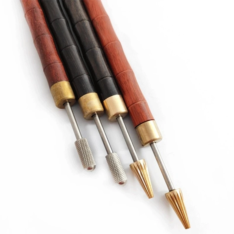 Leather Edge Oil Pen DIY Edge Dye Pen Applicator Speedy Edge Paint Roller Leather Tools Craft edge Dye Tool Wooden Handle