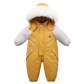 AYNIGIELL 2025 بذلة سميكة للأطفال مدمجة من الصوف بقلنسوة رومبير للأطفال الأولاد والبنات ملابس شتوية دافئة