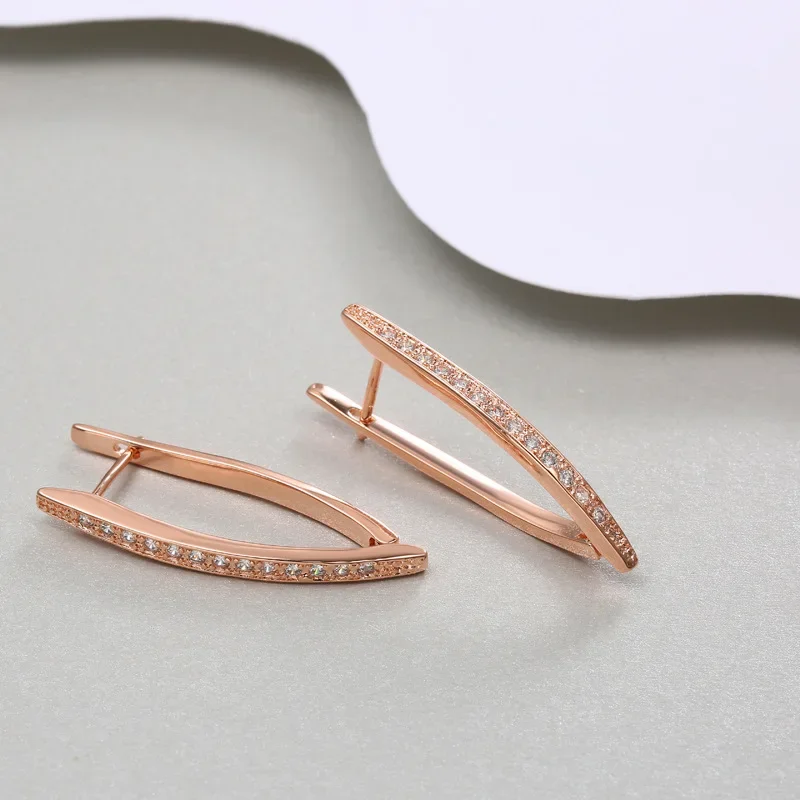 925 Sterling Silver 18K gold earrings for Women Wedding Decoration Delicate Design Austria crystal Jewelry Lady Gifts Luxury - 6