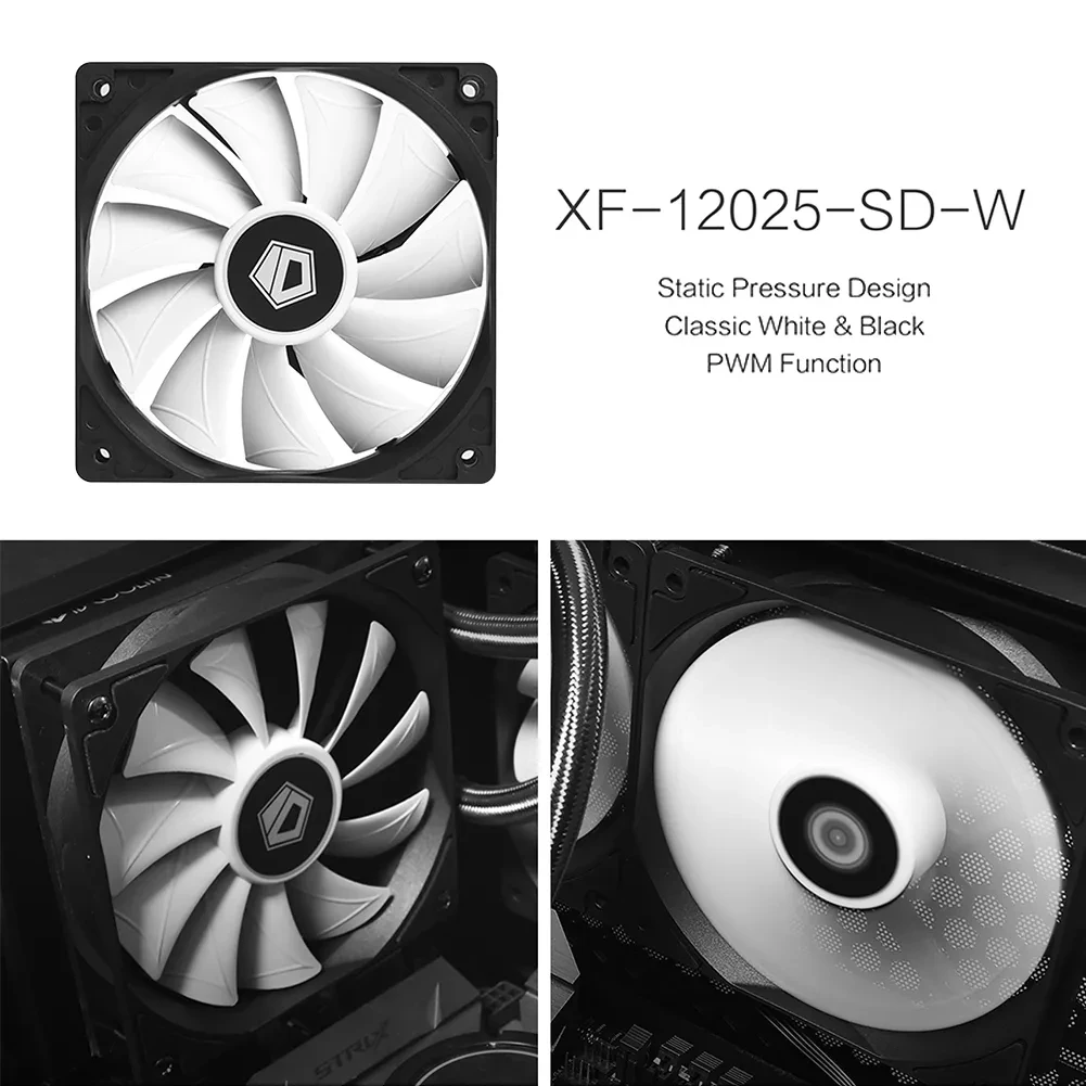 

ID-COOLING 120mm PWM Computer Case Cooling Fan Silent PC Cooler Fan Case 12V DC Computer Chassis Radiator Heatsink