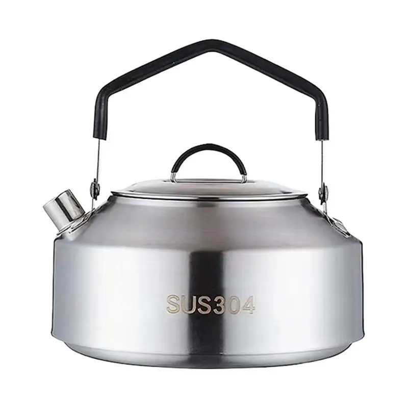 

New Camping Kettles For Boiling Water 304 Stainless Steel Water Pot Outdoor Gas Cassette Stove Teapot Kitchen Whistling Kettle