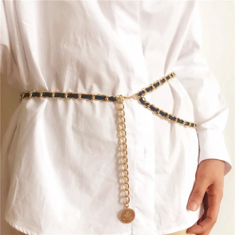 

Women Waist Metal Chain Belts Leather Belt Pants Chain Corset Waistband Strapes Luxury Designer Clothes Appreal Assessories